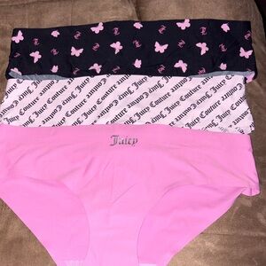 Juicy Couture 3-Pack Pink & Black Bikini Briefs NWOT